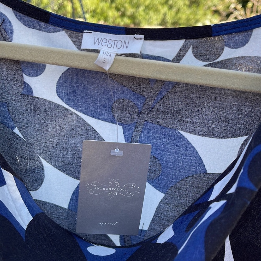 🌺 WESTON 4 ANTHROPOLOGIE; BNWT & RARE Beautiful Nightblue Dress in Misses Sz S! - Picture 7 of 14
